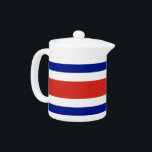 Costa Rica Flagga Tekanna<br><div class="desc">Lägg till lite Costa Rican-pride till din tetid med vår elegant tekanna med Costa Ricas flagga! Denna tekanna, som är uppgjord med stor noggrannhet, är mer än bara en funktionell fråga - den är en firande av Costa Ricas kulturarv och kulturella pride. Den sjudande designen visar tydligt den ikoniska Costa...</div>