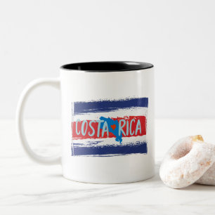 Costa Rica Flagga Två-Tonad Mugg