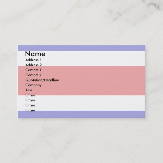 Costa Rica, Flagga Visitkort (Framsida)