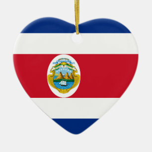 Costa Rica flaggahjärta Julgransprydnad Keramik