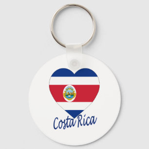 Costa Rica flaggahjärta Nyckelring