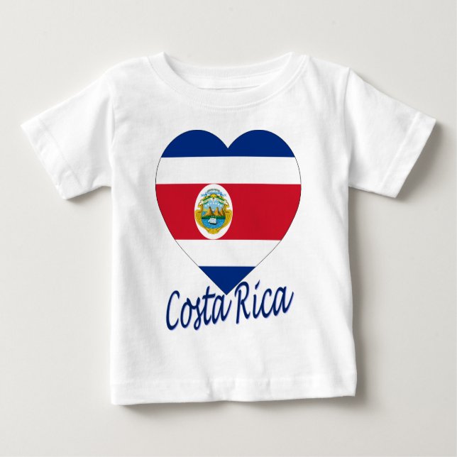 Costa Rica flaggahjärta Tee (Framsida)