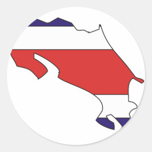Costa Rica flaggakarta Runt Klistermärke