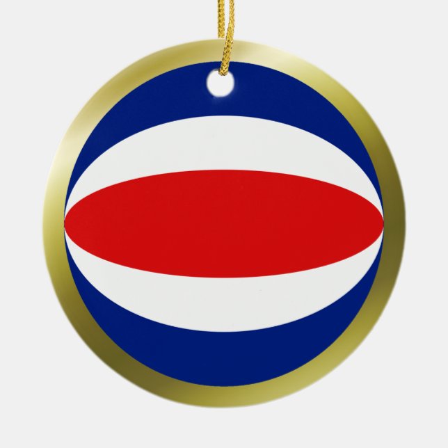Costa Rica flaggprydnad Julgransprydnad Keramik (Framsidan)