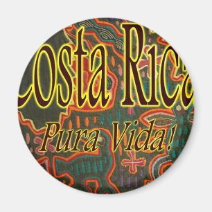 Costa Rica Folk konst Pura Vida Magnet