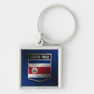 Costa Rica Fyrkantig Silverfärgad Nyckelring