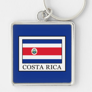 Costa Rica Fyrkantig Silverfärgad Nyckelring