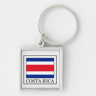 Costa Rica Fyrkantig Silverfärgad Nyckelring