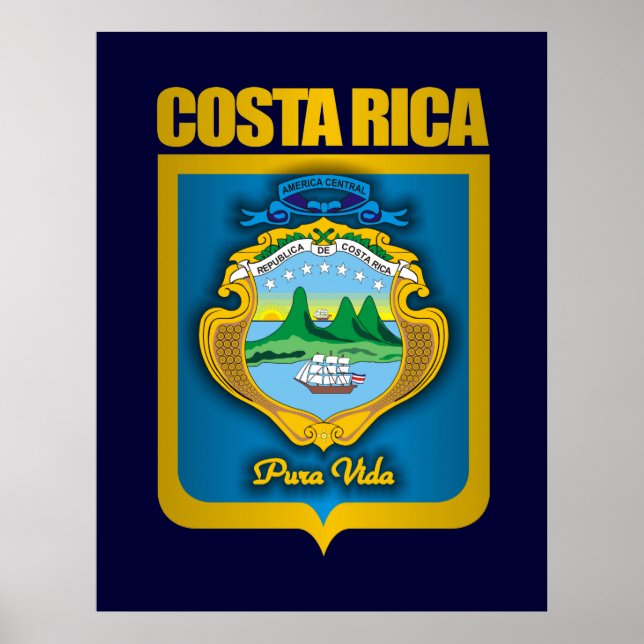 "Costa Rica Guld" Poster och skriver ut (Framsidan)
