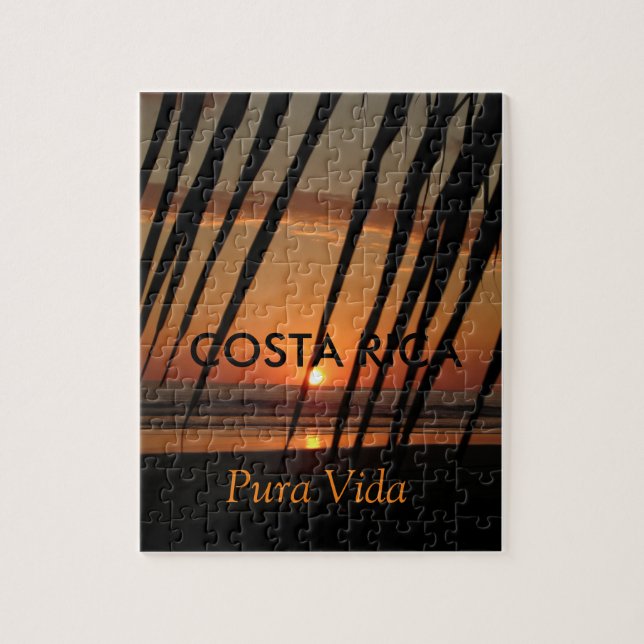 Costa Rica Handflatan Fronter Sunset Puzzle Pussel (Vertikal)