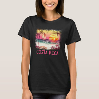Costa Rica Handflatan Träd Beach Vacation Summer o T Shirt
