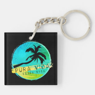 Costa Rica Handflatan Träd Pura Vida Logotyp
