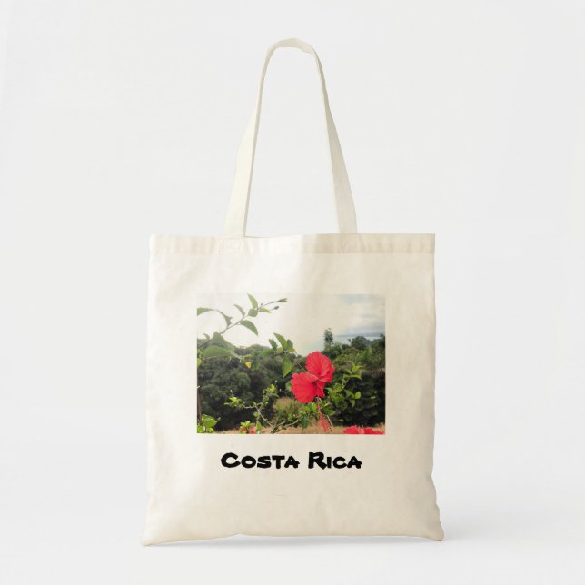 Costa Rica Hibiscus Tote Bag - Pura Vida Vibes Tygkasse (Framsidan)