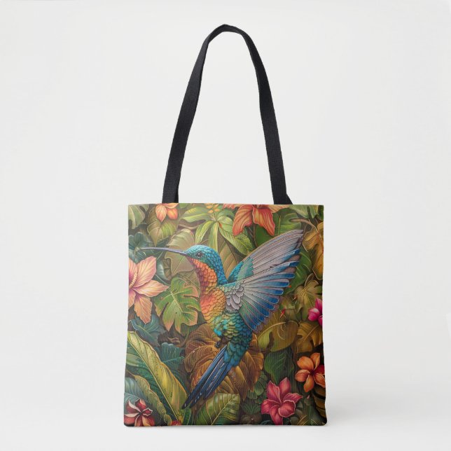 Costa Rica Hummingbird Tote Bag Tygkasse (Framsida)