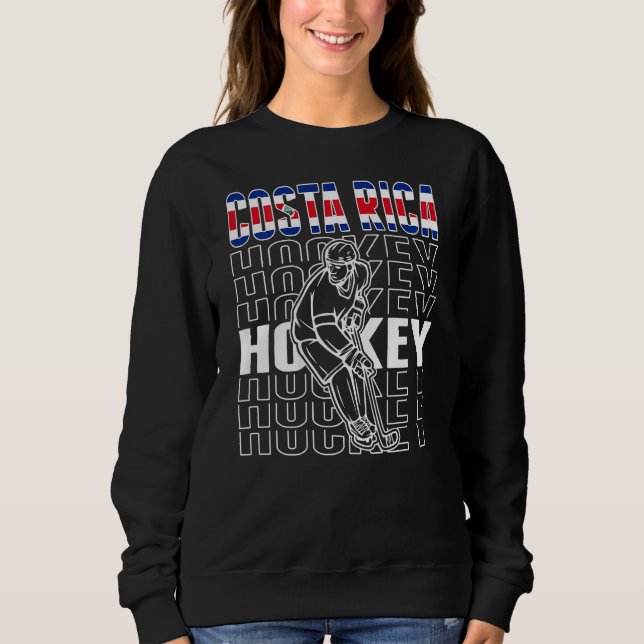 Costa Rica Ice Hockey Fan Costa Rican Hockey Team  T Shirt (Framsida)