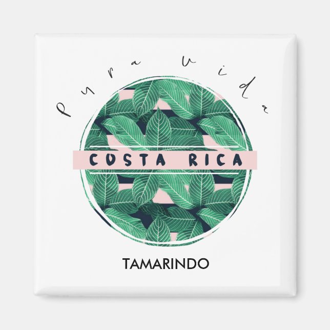 Costa Rica Jungle Löv Pura Vida Souvenir Magnet (Framsidan)