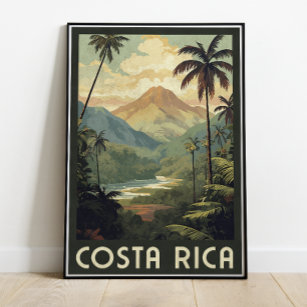 Costa Rica Jungle Travel Poster 18 x 24