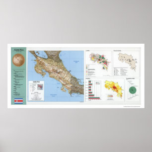 Costa Rica karta 1991 Poster