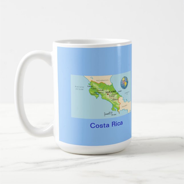 Costa Rica karta & flagga Kaffemugg (Vänster)