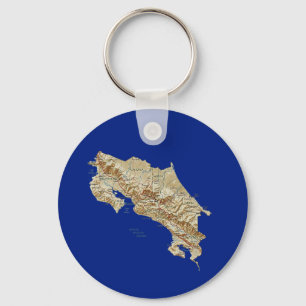 Costa Rica karta Keychain Nyckelring