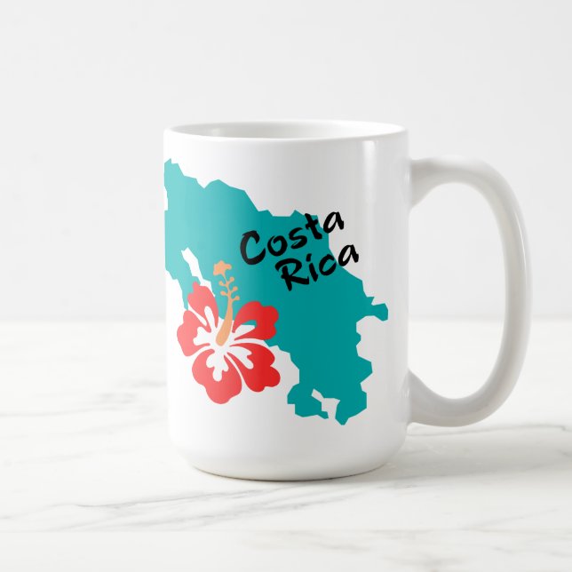 Costa Rica karta med hibiskus Kaffemugg (Höger)