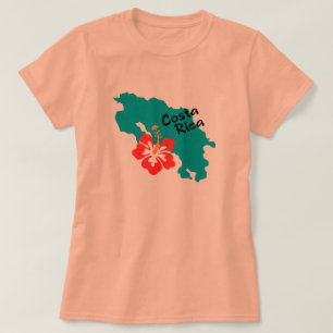 Costa Rica karta med hibiskus Tee
