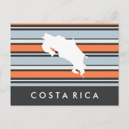 Costa Rica Karta: Modern Rand Vykort