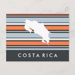 Costa Rica Karta: Moderna Ränder Vykort