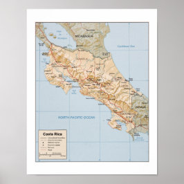 Costa Rica karta Poster