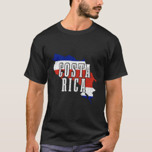 Costa Rica Karta Pride Costa Rican Flagga T Shirt