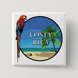 Costa Rica - Knappen 2 tum kvadrat Knapp