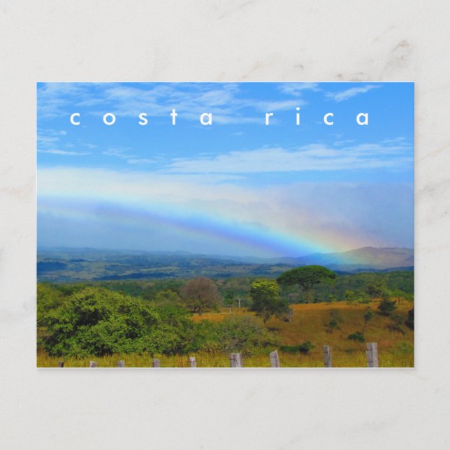 Costa Rica Landtryside Rainbow Postcard Vykort (Framsida)