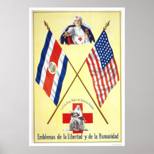 Costa Rica - Liberty and Humanity Emblems Poster