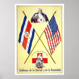 Costa Rica - Liberty and Humanity Emblems Poster