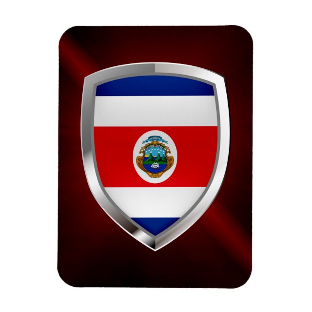 Costa Rica Mettalic Emblem Magnet (Vertikal)
