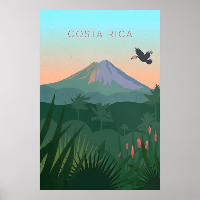 Costa Rica Minimalistisk Reseposter Poster (Framsidan)
