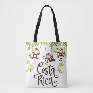 Costa Rica Monkey Tote Bag Tygkasse