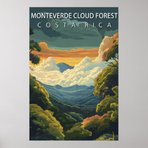 Costa Rica Monteverde Molnskog Resa Poster