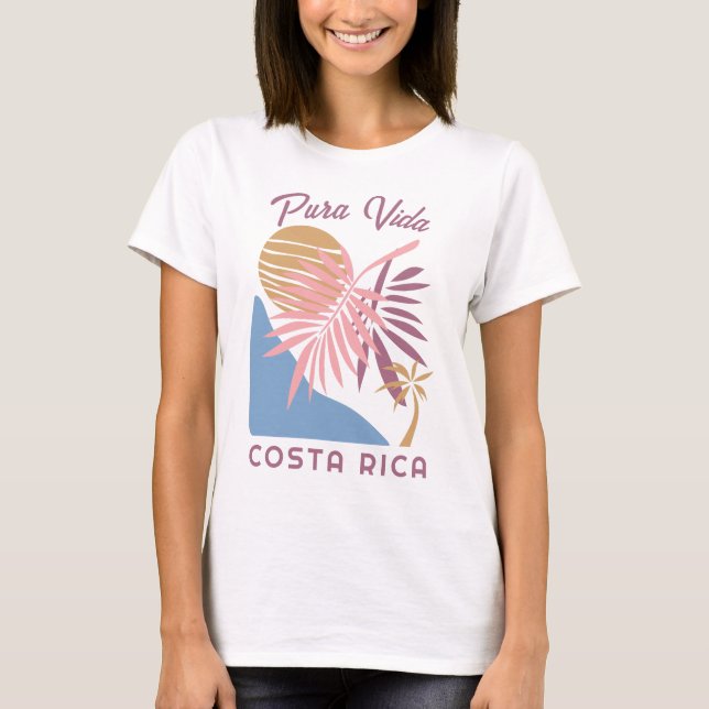 Costa Rica Motto Pura Vida T Shirt (Framsida)