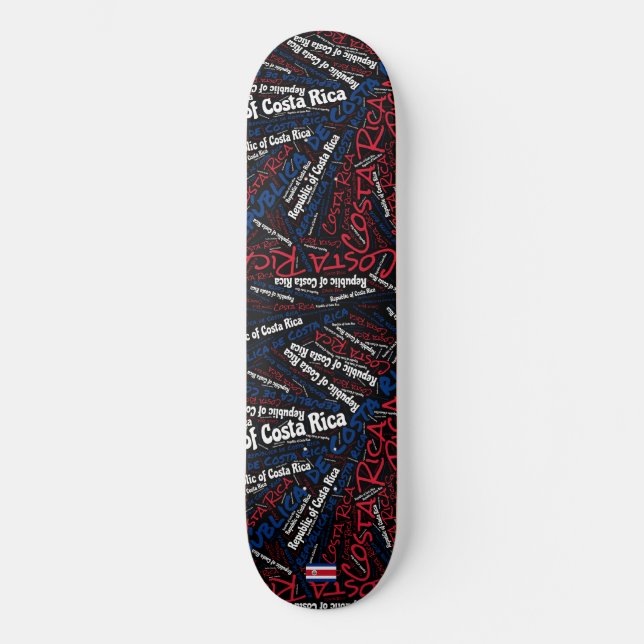 Costa Rica Nationell Stolthet Wordcloud Skateboard (Framsida)