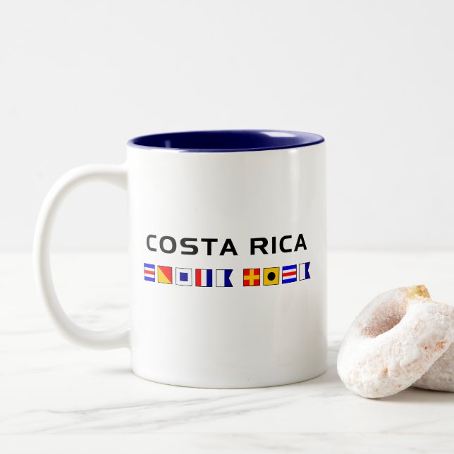 Costa Rica Nautical Maritime Sailing Flaggor Två-Tonad Mugg (Med munk)