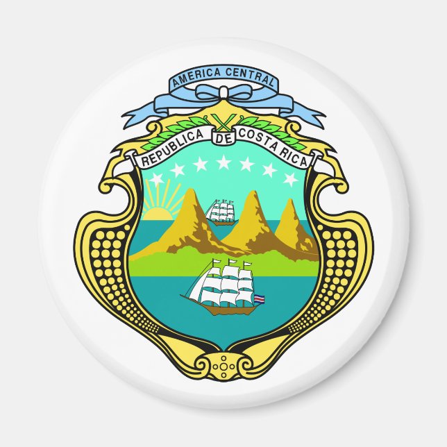 Costa Rica-Officiellen Jackar av Arm Heraldry Symb Magnet (Framsidan)
