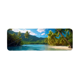 Costa Rica öparadis  Returadress Etikett