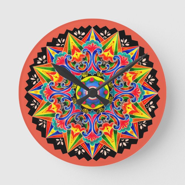 Costa Rica Ox Cart Wheel Carreta Clock Gift Rund Klocka (Framsida)