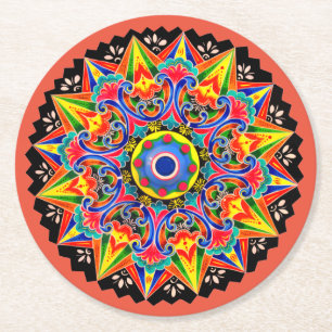 Costa Rica Ox Cart Wheel Carreta Underlägg Papper Rund