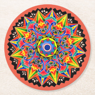 Costa Rica Ox Cart Wheel Carreta Underlägg Papper Rund