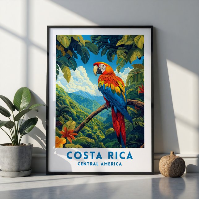 Costa Rica Papegoja Resemålning Väggkonst (Skapare uppladdad)