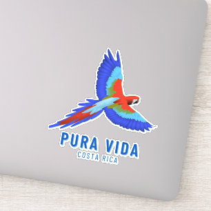 Costa Rica Parrot Colorful Souvenir Klistermärken