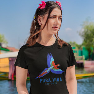Costa Rica Parrot Pura Vida Souvenir T Shirt