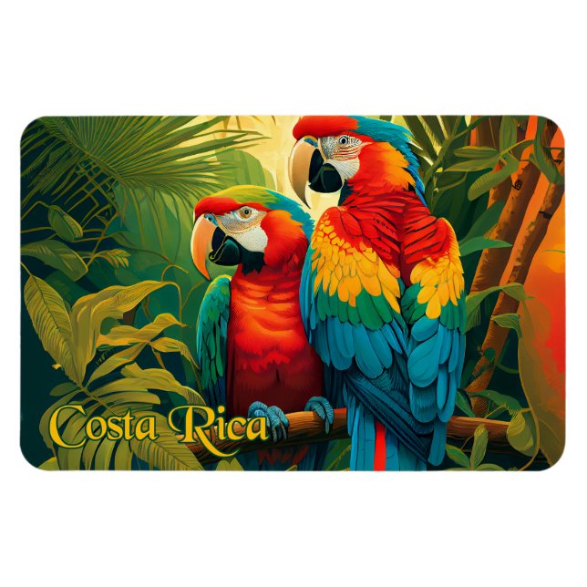 Costa Rica Parrots Magnet (Horisontell)